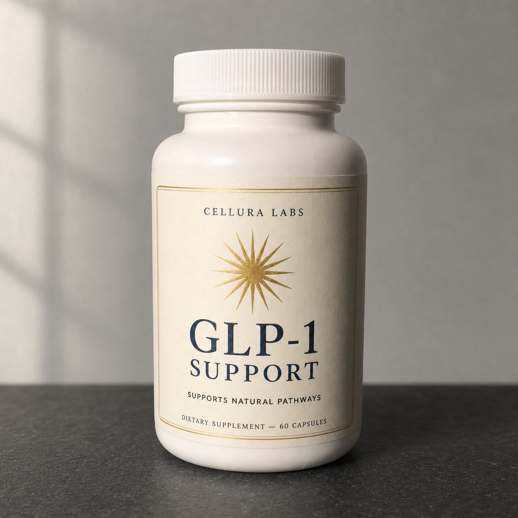Cellura GLP-1 Support on a morning counter